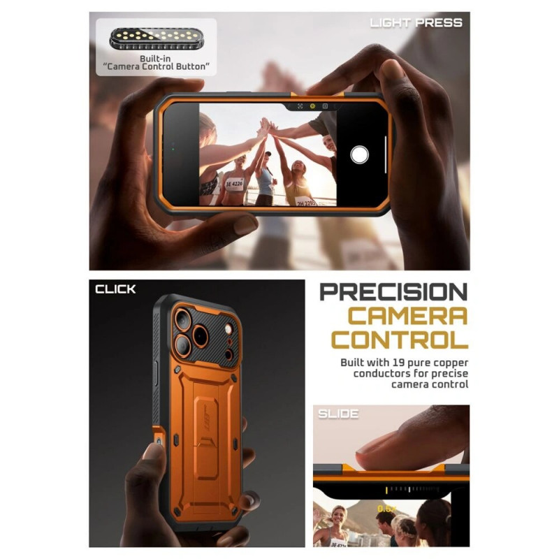 Capa Supcase Unicorn Beetle Pro para Apple iPhone 17 Pro Max, coral