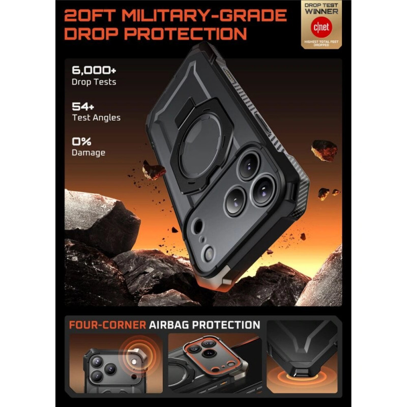 Capa Supcase Unicorn Beetle Grip Mag MagSafe para Apple iPhone 17 Pro Max, preta