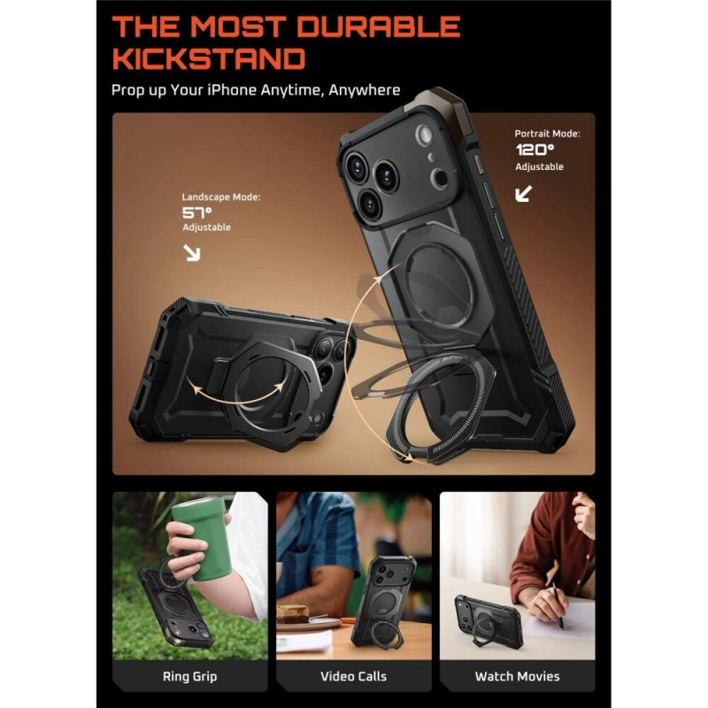 Capa Supcase Unicorn Beetle Grip Mag MagSafe para Apple iPhone 17 Pro Max, preta