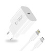 Carregador de parede USB-C de 1 porta Tech-Protect NC20W PD 20W com cabo Lightning, branco, 100 cm