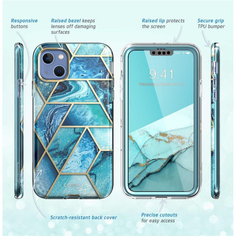 Capa Supcase Cosmo para Apple iPhone 14 Plus / 15 Plus, azul oceano