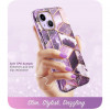 Capa Supcase Cosmo para Apple iPhone 14 Plus / 15 Plus, Marble Purple