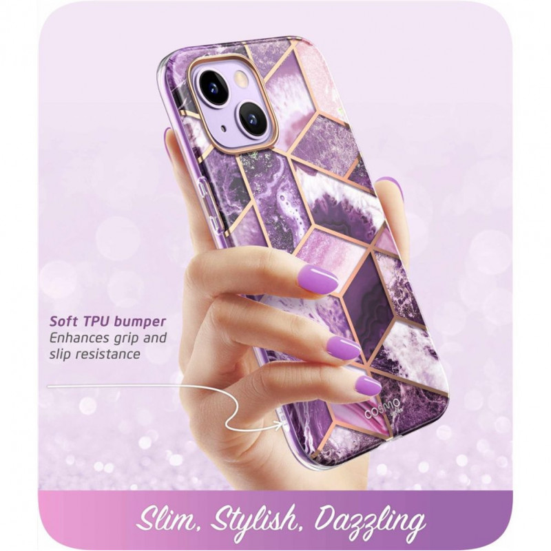 Capa Supcase Cosmo para Apple iPhone 14 Plus / 15 Plus, Marble Purple