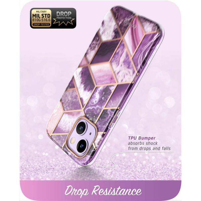 Capa Supcase Cosmo para Apple iPhone 14 Plus / 15 Plus, Marble Purple