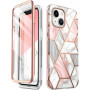 Capa Cosmo Supcase para Apple iPhone 14 Plus / 15 Plus, rosa mármore