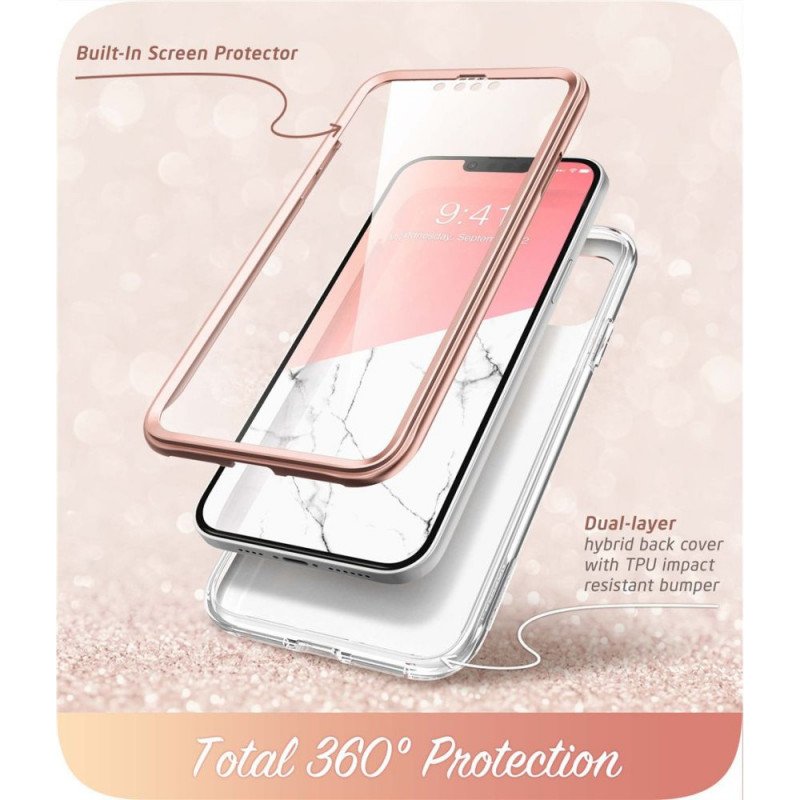 Capa Cosmo Supcase para Apple iPhone 14 Plus / 15 Plus, rosa mármore