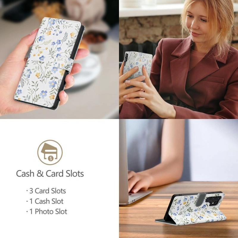 Capa carteira Tech-Protect para Samsung Galaxy A57 5G, Spring Flowers
