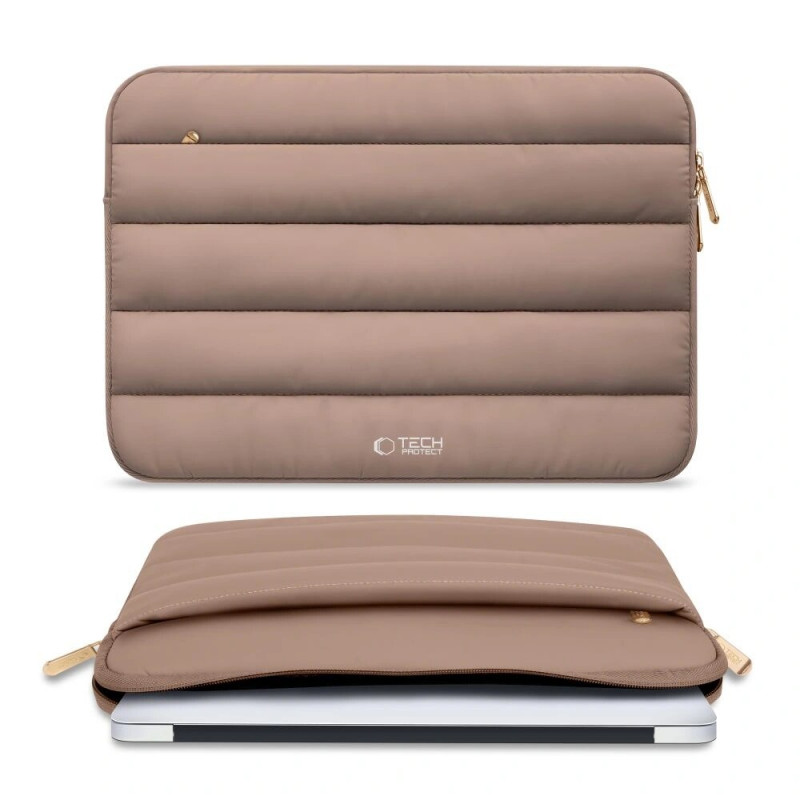 Capa para portátil Tech-Protect Fluffy 13-14", Walnut (Castanho)
