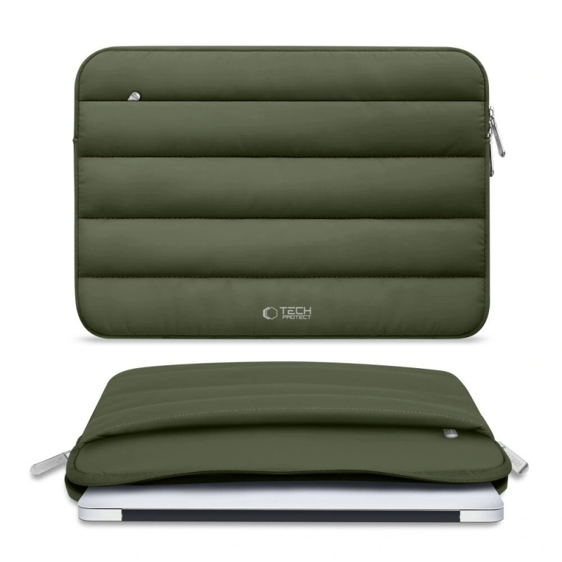 Capa para portátil Tech-Protect Fluffy 13-14" verde militar