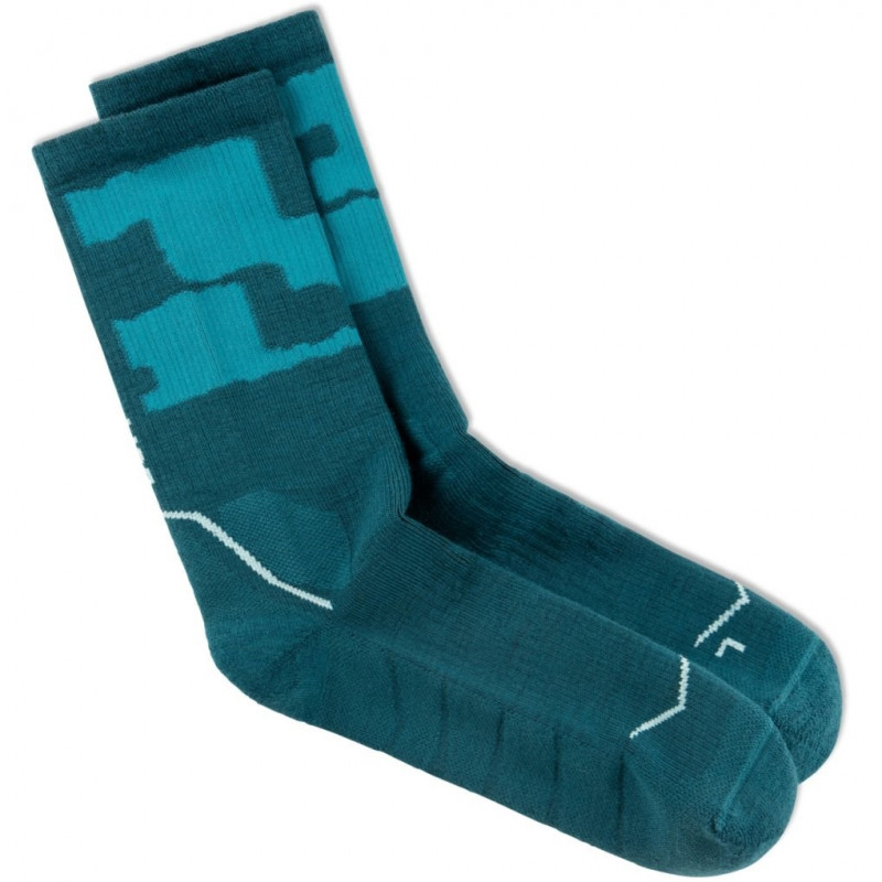 Meias Buff Merino MW Crew MWC2, verde-azulado, L