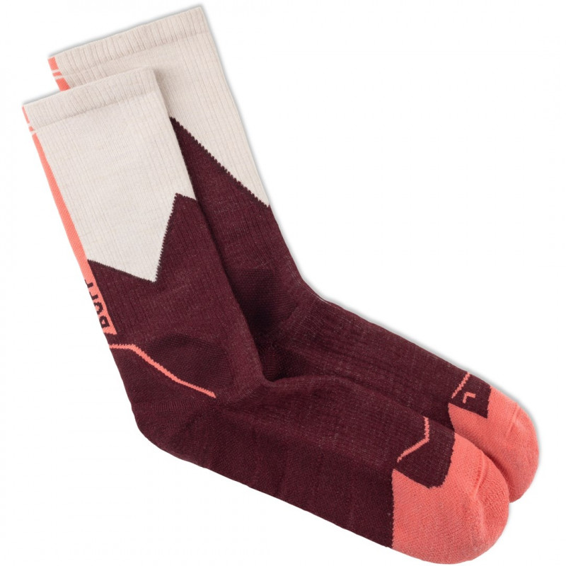 Meias Buff Merino MW Crew MWC1, Vinho, L