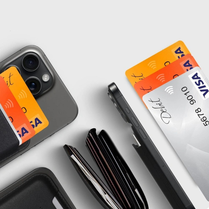 Tech-Protect MagWallet Suporte Universal Magnético para Cartões ou Documentos MagSafe, Preto