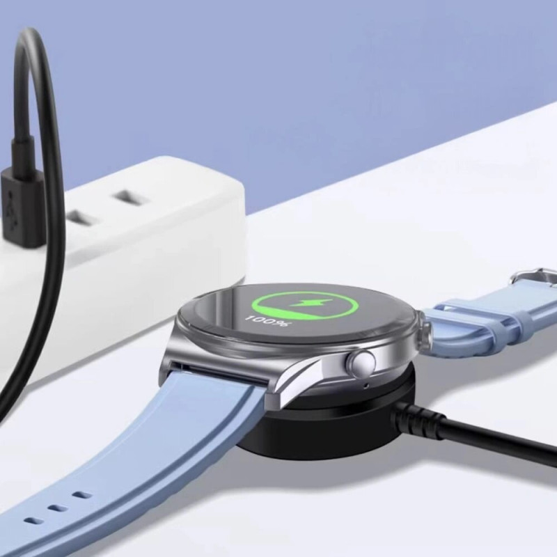 Cabo USB-C de carregamento magnético Tech-Protect MC03 UltraBoost 100 cm para Samsung Galaxy Watch, preto