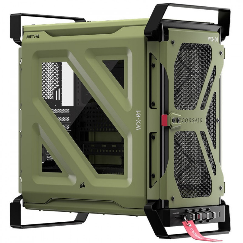 Caixa mid-tower Corsair WARTHOG Performance CC-9011350-WW, E-ATX, painel lateral em vidro temperado, verde