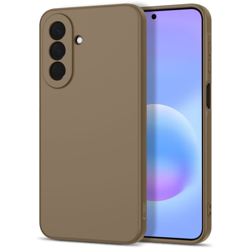 Capa de silicone Tech-Protect Icon para Samsung Galaxy A27 5G, castanha