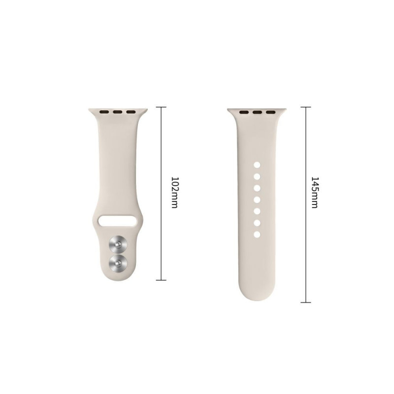 Pulseira de silicone Tech-Protect para Apple Watch 8 / 9 / 10 / 11 / 12 / SE / Ultra 44/45/46/49 mm, Starlight