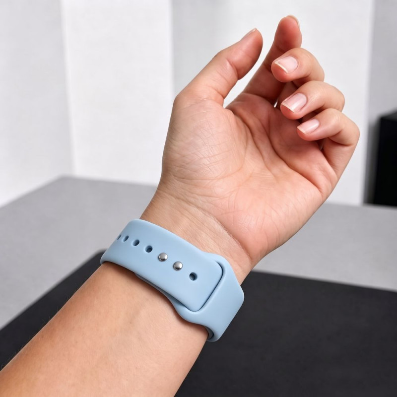 Pulseira de silicone Tech-Protect para Apple Watch 8 / 9 / 10 / 11 / 12 / SE / Ultra 44/45/46/49 mm, azul jeans