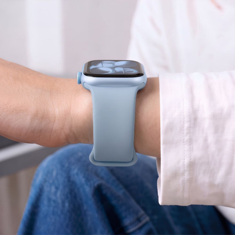 Pulseira de silicone Tech-Protect para Apple Watch 8 / 9 / 10 / 11 / 12 / SE / Ultra 44/45/46/49 mm, azul jeans