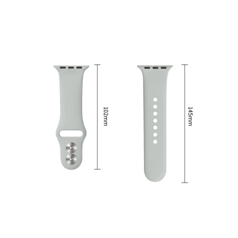 Pulseira de silicone Tech-Protect para Apple Watch 8 / 9 / 10 / 11 / 12 / SE / Ultra 44/45/46/49 mm, cinzento lunar