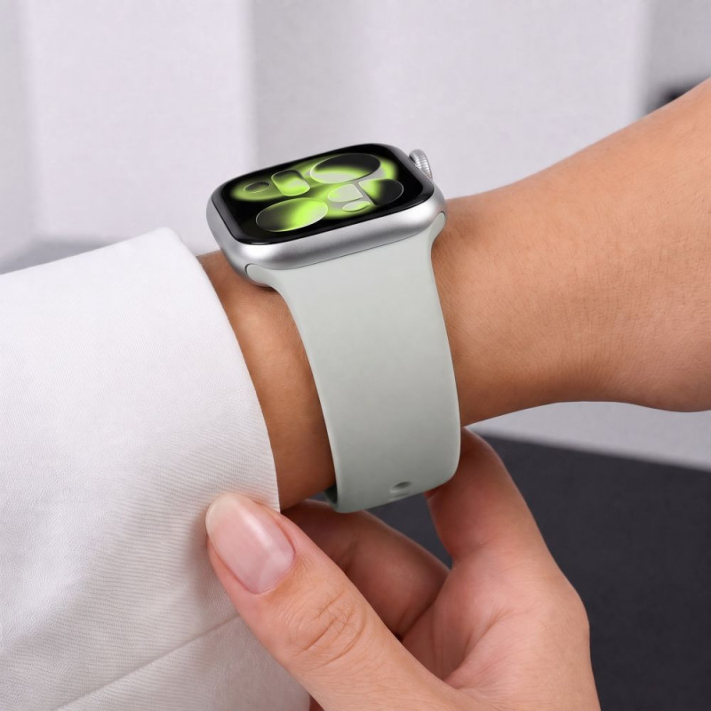 Pulseira de silicone Tech-Protect para Apple Watch 8 / 9 / 10 / 11 / 12 / SE / Ultra 44/45/46/49 mm, cinzento lunar