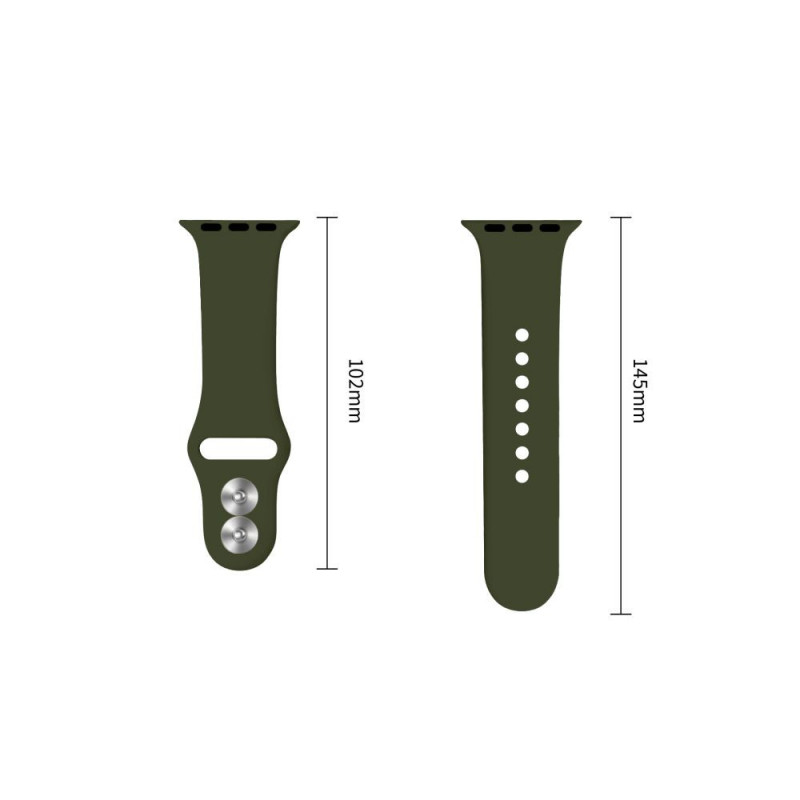 Pulseira de silicone Tech-Protect para Apple Watch 8 / 9 / 10 / 11 / 12 / SE / Ultra 44/45/46/49 mm, verde-oliva