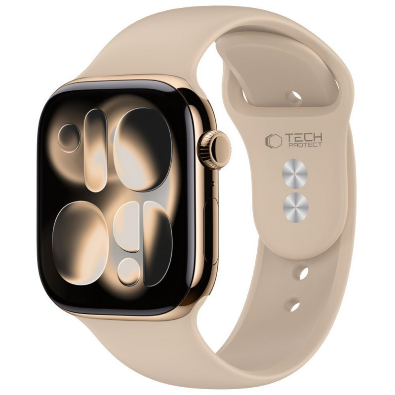 Pulseira de silicone Tech-Protect para Apple Watch 8 / 9 / 10 / 11 / 12 / SE / Ultra 44/45/46/49 mm, nogueira