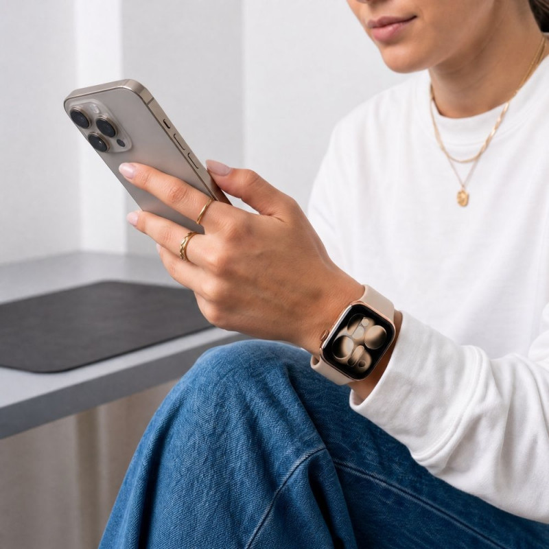 Pulseira de silicone Tech-Protect para Apple Watch 8 / 9 / 10 / 11 / 12 / SE / Ultra 44/45/46/49 mm, nogueira