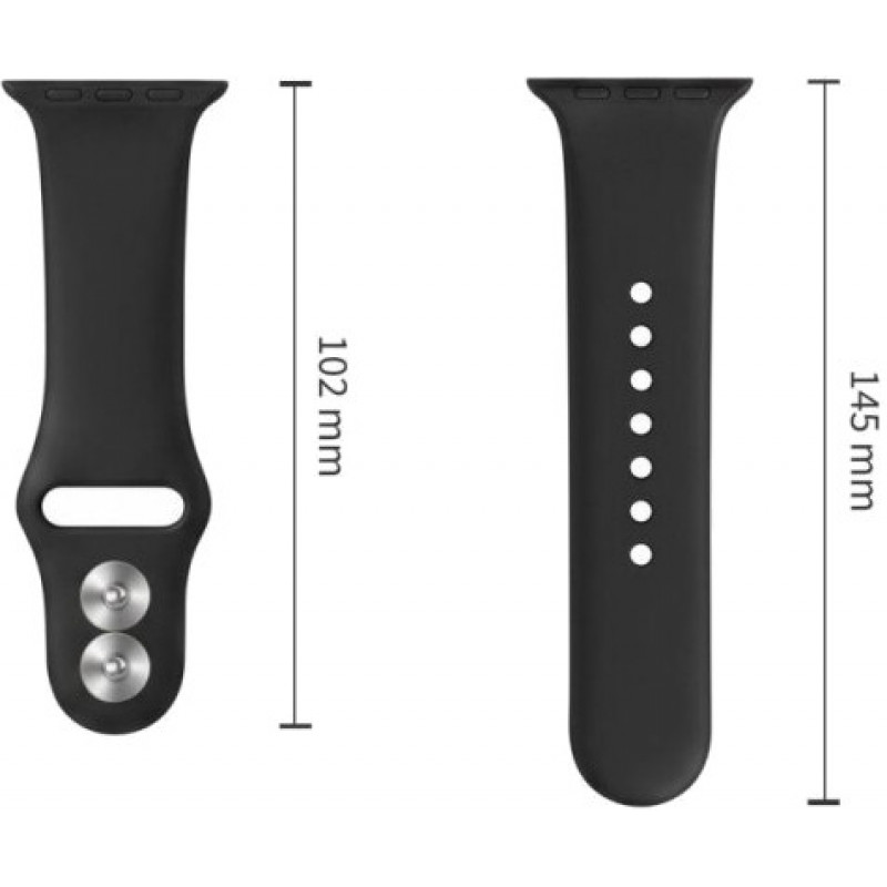 Pulseira de silicone Tech-Protect para Apple Watch 8 / 9 / 10 / 11 / 12 / SE / Ultra 44/45/46/49 mm, preta