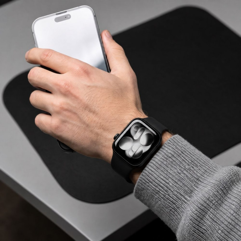 Pulseira de silicone Tech-Protect para Apple Watch 8 / 9 / 10 / 11 / 12 / SE / Ultra 44/45/46/49 mm, preta