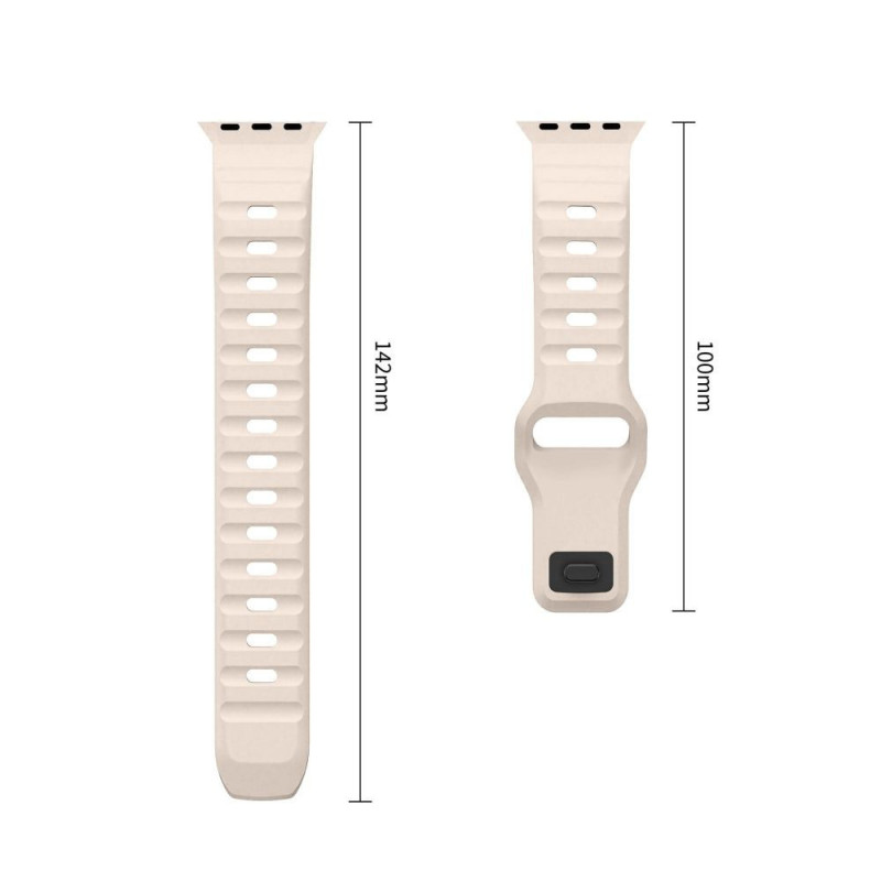 Pulseira Tech-Protect Silicone Line para Apple Watch 8 / 9 / 10 / 11 / 12 / SE / Ultra 44/45/46/49 mm, Stone