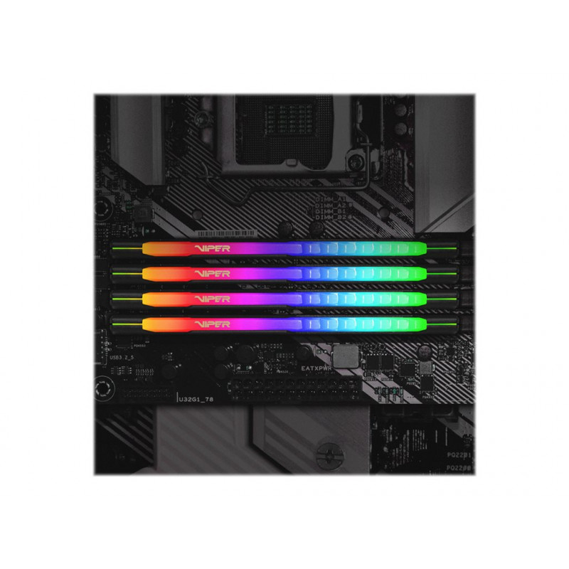 Patriot Extreme Performance Viper Steel RGB DDR4 DIMM 16 GB, DDR4-3200, preto