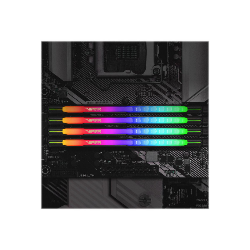 Patriot Extreme Performance Viper Steel RGB DDR4 DIMM 16 GB, DDR4-3200, preto