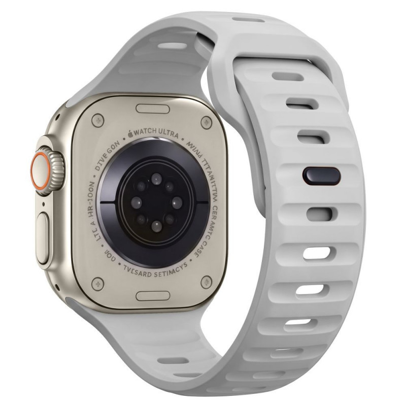 Pulseira Tech-Protect Silicone Line para Apple Watch 8 / 9 / 10 / 11 / 12 / SE / Ultra 44/45/46/49 mm, cinzento lunar