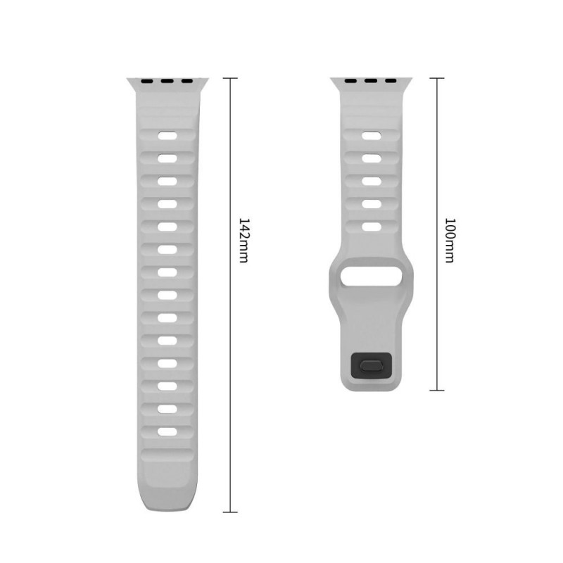 Pulseira Tech-Protect Silicone Line para Apple Watch 8 / 9 / 10 / 11 / 12 / SE / Ultra 44/45/46/49 mm, cinzento lunar