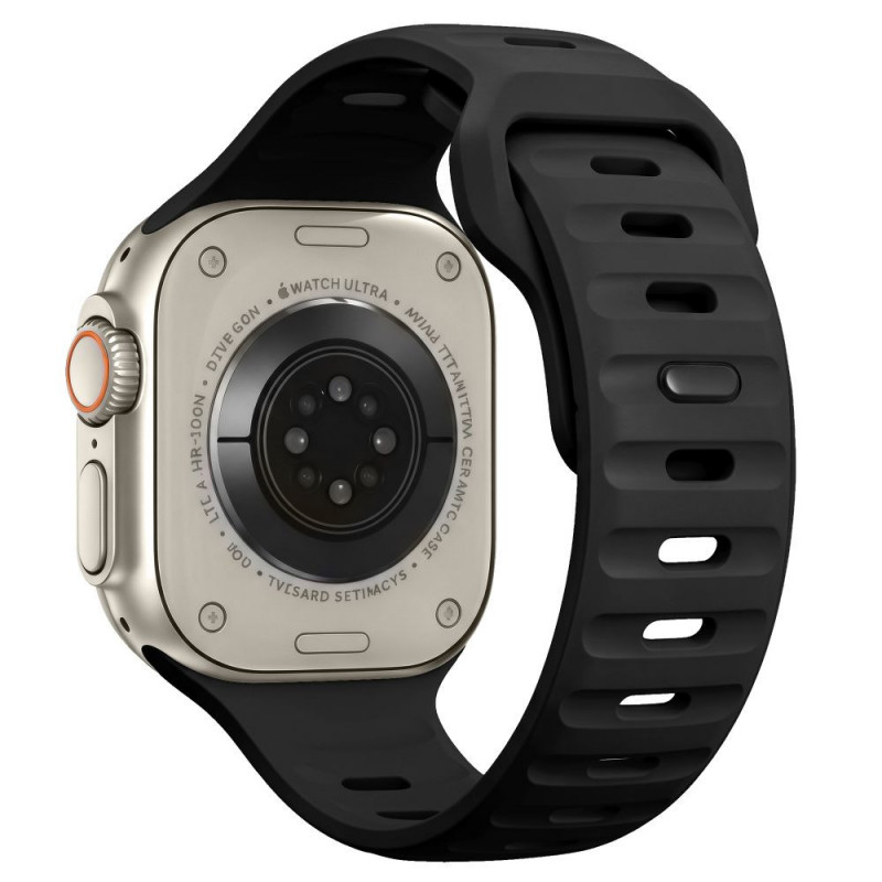 Pulseira Tech-Protect Silicone Line Apple Watch 8 / 9 / 10 / 11 / 12 / SE / Ultra 44/45/46/49 mm, preta