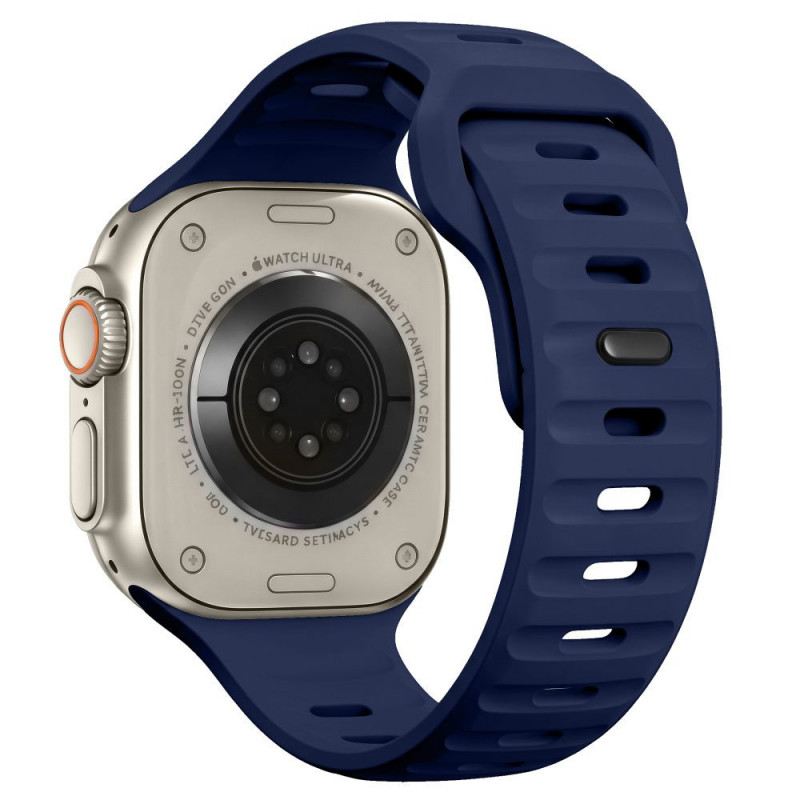 Pulseira Tech-Protect Silicone Line para Apple Watch 8 / 9 / 10 / 11 / 12 / SE / Ultra 44/45/46/49 mm, azul atlântico