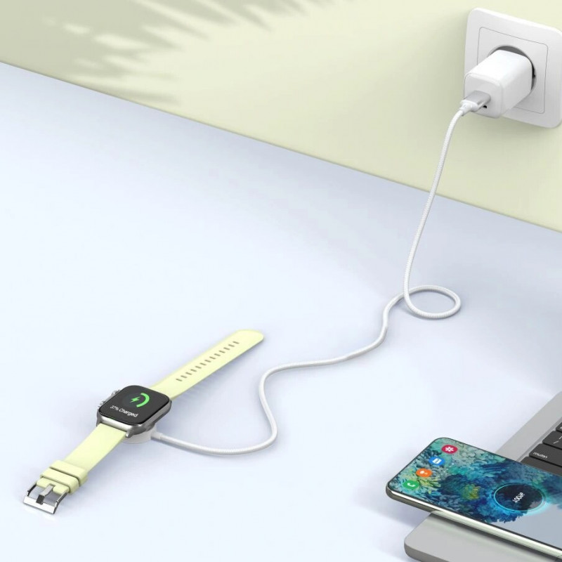 Tech-Protect MC02 UltraBoost Carregador Magnético Cabo USB-C 100 cm para Apple Watch, Branco