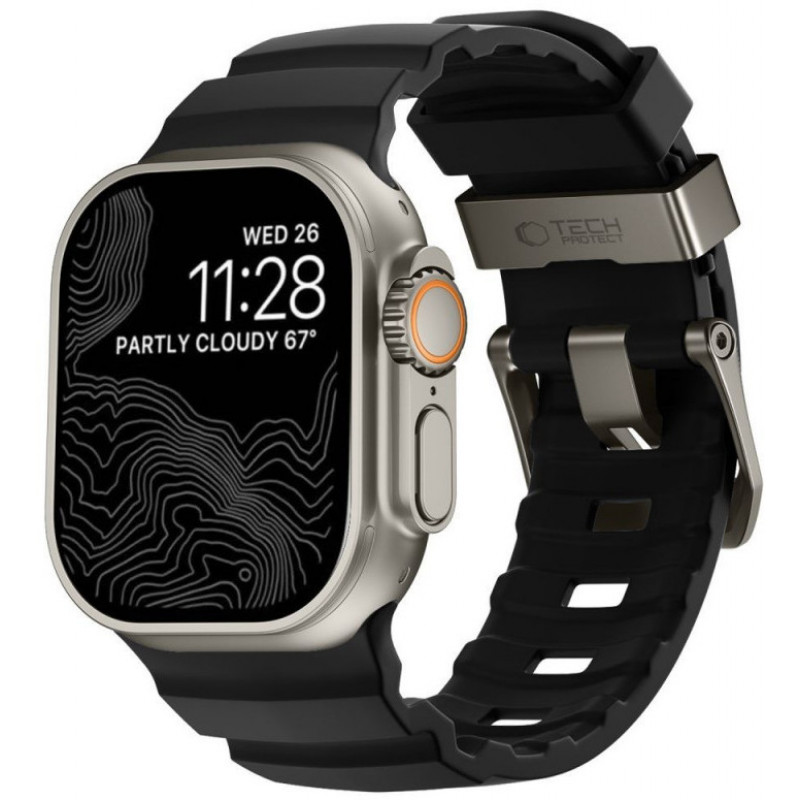 Pulseira Tech-Protect Motion para Apple Watch 8 / 9 / 10 / 11 / 12 / SE / Ultra 44/45/46/49 mm, preta