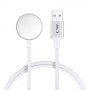 Carregador magnético Tech-Protect MC02 UltraBoost com cabo USB-A 100 cm para Apple Watch, branco