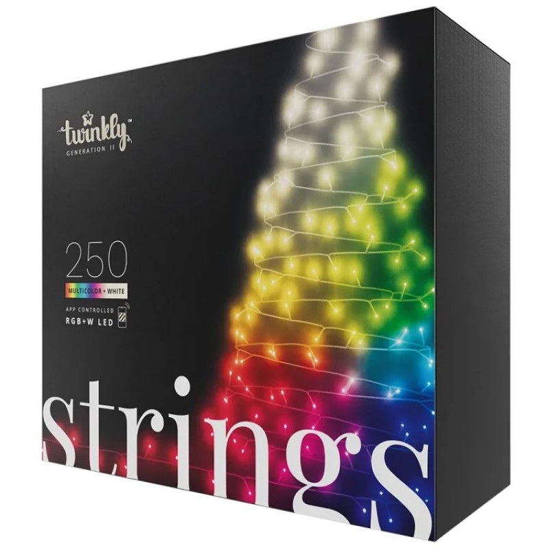 Twinkly Strings 250 luzes de fio LED TWS250SPP-TEU, 5 mm RGBW, transparente