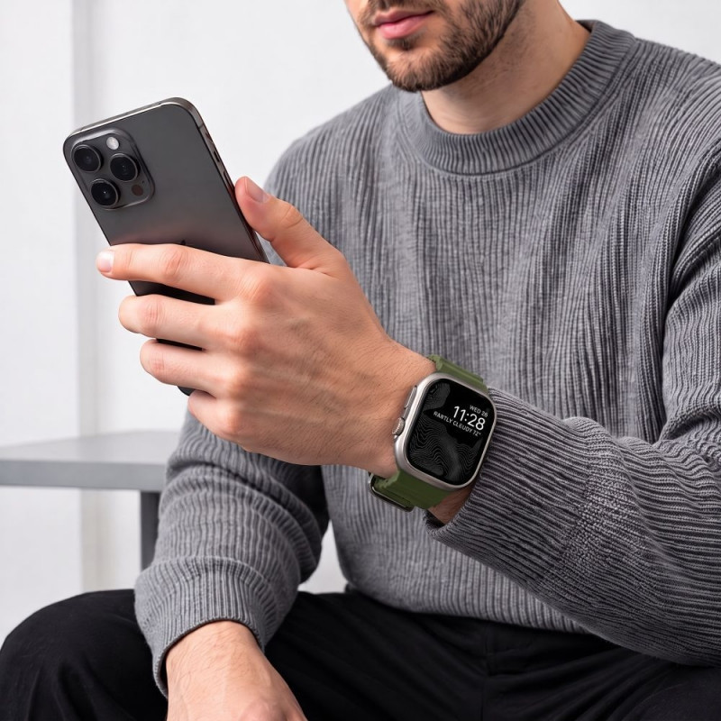 Pulseira Tech-Protect Motion para Apple Watch 8 / 9 / 10 / 11 / 12 / SE / Ultra 44/45/46/49 mm, verde tático
