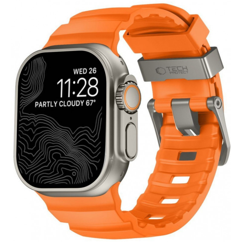 Pulseira Tech-Protect Motion para Apple Watch 8 / 9 / 10 / 11 / 12 / SE / Ultra 44/45/46/49 mm, laranja sinal