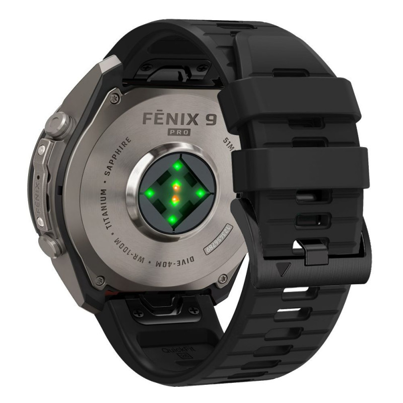 Pulseira Tech-Protect Silicone Garmin Fenix 5 / 6 / 6 Pro / 7 / 8 / 8 Pro / E / 9 / 9 Pro 51 mm, Obsidian Black
