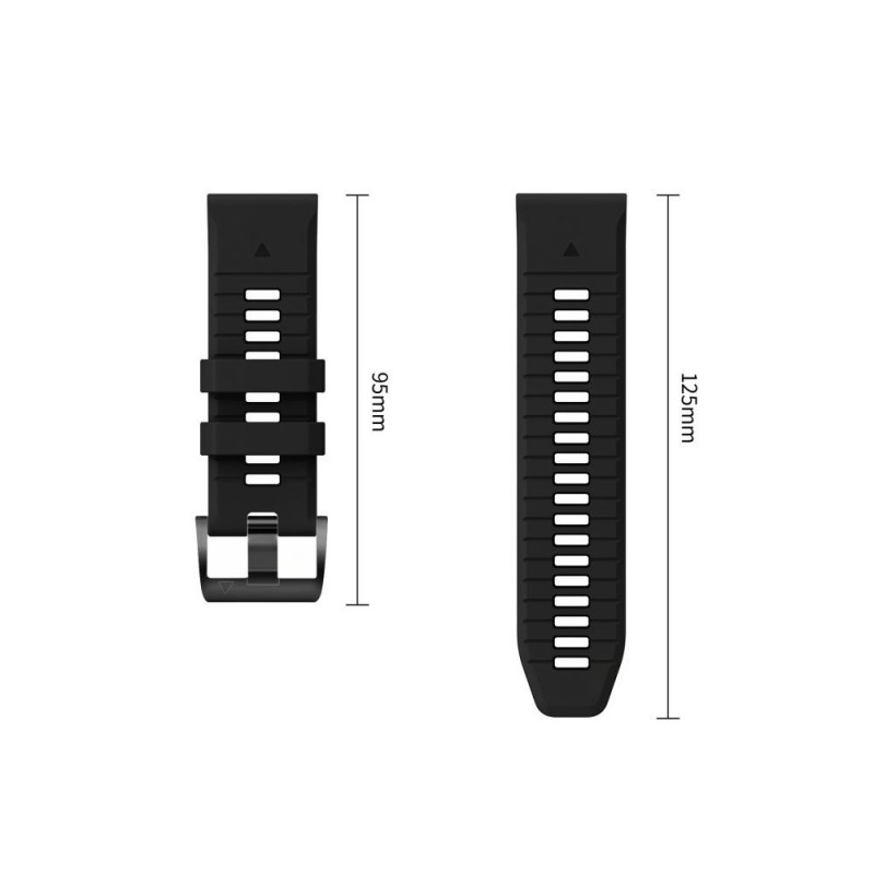 Pulseira Tech-Protect Silicone Garmin Fenix 5 / 6 / 6 Pro / 7 / 8 / 8 Pro / E / 9 / 9 Pro 51 mm, Obsidian Black