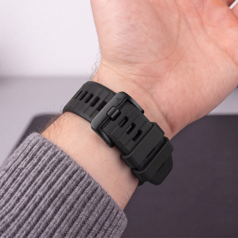 Pulseira Tech-Protect Silicone Garmin Fenix 5 / 6 / 6 Pro / 7 / 8 / 8 Pro / E / 9 / 9 Pro 51 mm, Obsidian Black