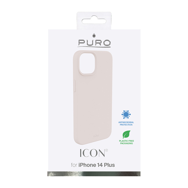 Capa antimicrobiana Puro ICON para Apple iPhone 14 Plus / 15 Plus, rosa areia