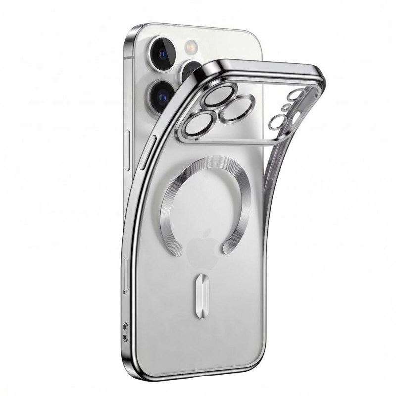 Capa MagSafe Tech-Protect Magflex para Apple iPhone 17 Pro / 18 Pro, prateado brilhante