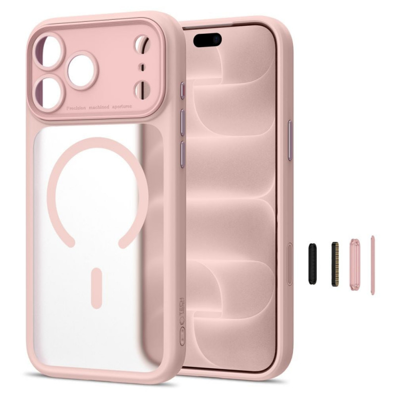 Capa Tech-Protect MagPeak MagSafe CC para Apple iPhone 17 Pro / 18 Pro THP6114, rosa mate