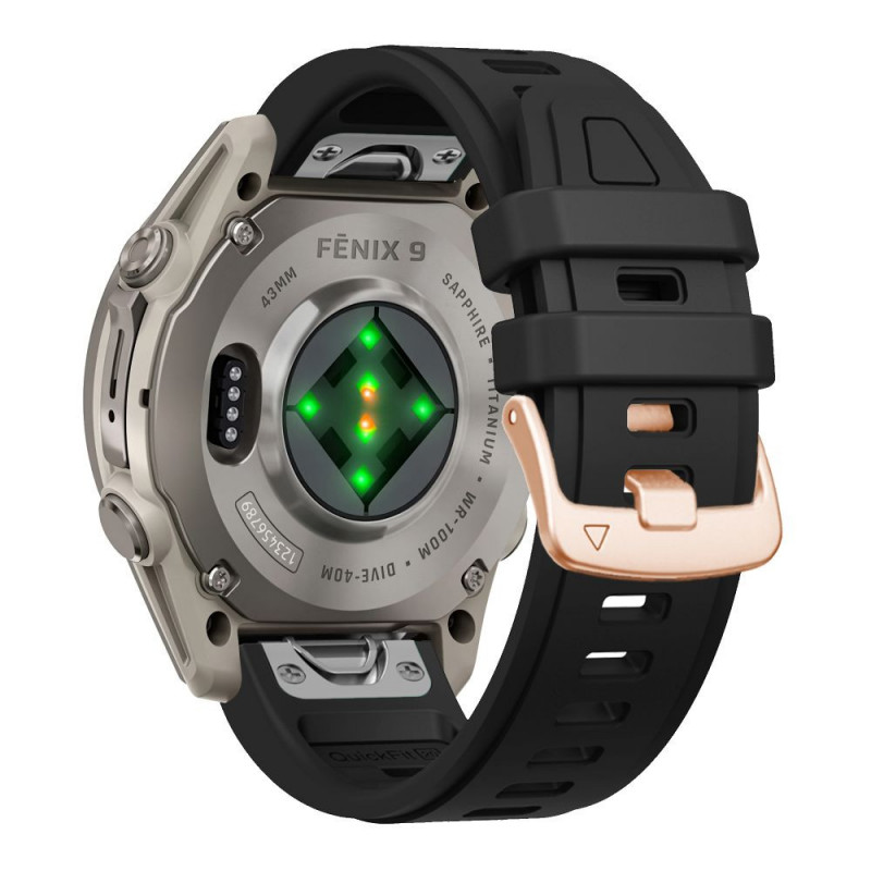 Pulseira de silicone Tech-Protect para Garmin Fenix 5s / 5s Plus / 6s / 6s Pro / 7s / 8 / 9 / 9 Pro 43 mm, preta