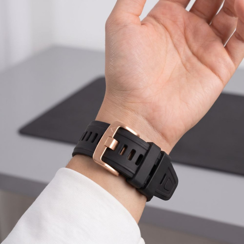 Pulseira de silicone Tech-Protect para Garmin Fenix 5s / 5s Plus / 6s / 6s Pro / 7s / 8 / 9 / 9 Pro 43 mm, preta